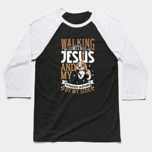 Jesus and dog - Swiss Hound Baseball T-Shirt